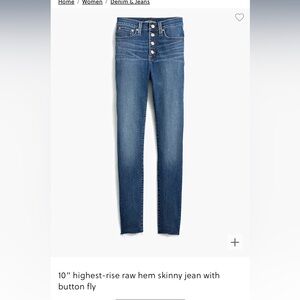 J.Crew Factory High Rise Skinny Button fly Jean NWT